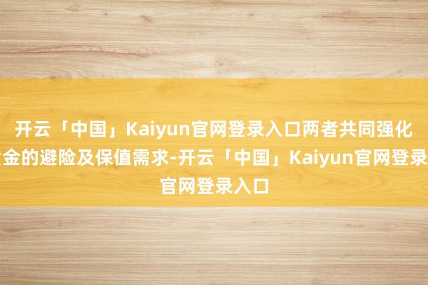 开云「中国」Kaiyun官网登录入口两者共同强化了黄金的避险及保值需求-开云「中国」Kaiyun官网登录入口