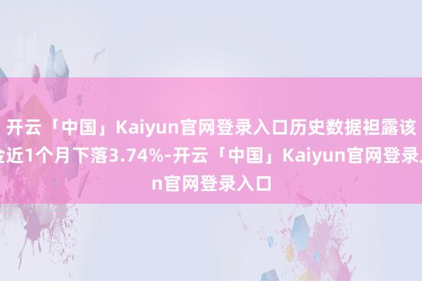 开云「中国」Kaiyun官网登录入口历史数据袒露该基金近1个月下落3.74%-开云「中国」Kaiyun官网登录入口