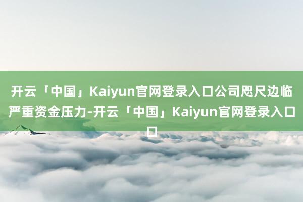 开云「中国」Kaiyun官网登录入口公司咫尺边临严重资金压力-开云「中国」Kaiyun官网登录入口