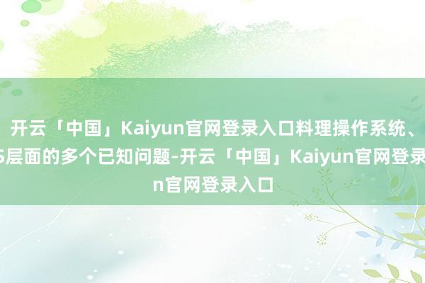开云「中国」Kaiyun官网登录入口料理操作系统、BIOS层面的多个已知问题-开云「中国」Kaiyun官网登录入口