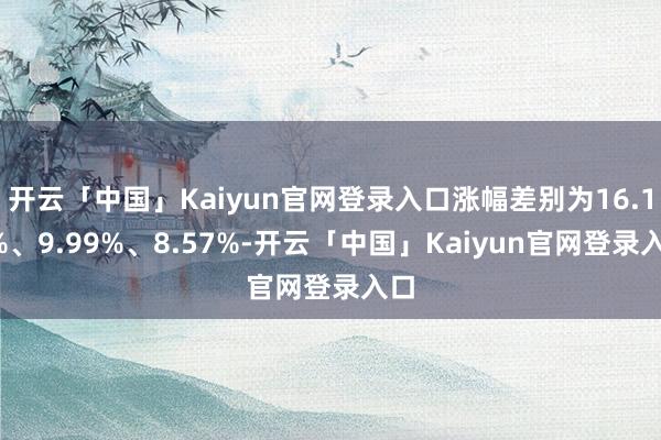 开云「中国」Kaiyun官网登录入口涨幅差别为16.12%、9.99%、8.57%-开云「中国」Kaiyun官网登录入口