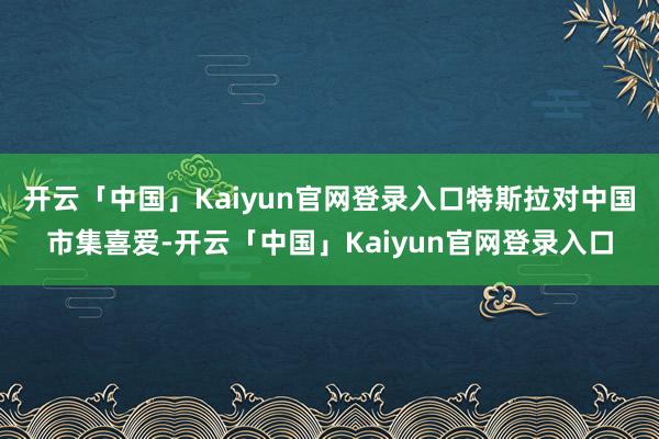 开云「中国」Kaiyun官网登录入口特斯拉对中国市集喜爱-开云「中国」Kaiyun官网登录入口
