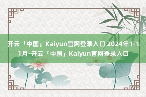 开云「中国」Kaiyun官网登录入口 2024年1-11月-开云「中国」Kaiyun官网登录入口