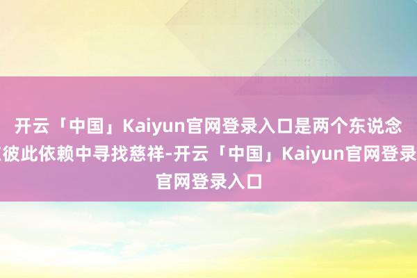 开云「中国」Kaiyun官网登录入口是两个东说念主在彼此依赖中寻找慈祥-开云「中国」Kaiyun官网登录入口