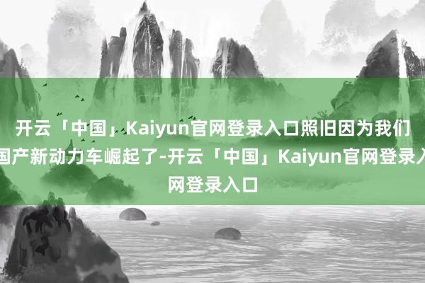 开云「中国」Kaiyun官网登录入口照旧因为我们的国产新动力车崛起了-开云「中国」Kaiyun官网登录入口