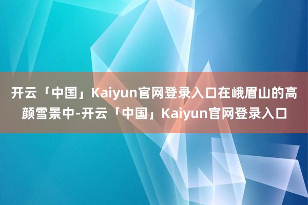 开云「中国」Kaiyun官网登录入口在峨眉山的高颜雪景中-开云「中国」Kaiyun官网登录入口