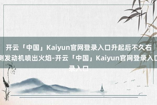 开云「中国」Kaiyun官网登录入口升起后不久右侧发动机喷出火焰-开云「中国」Kaiyun官网登录入口