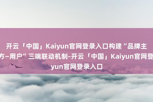 开云「中国」Kaiyun官网登录入口构建“品牌主—实践方—用户”三端联动机制-开云「中国」Kaiyun官网登录入口