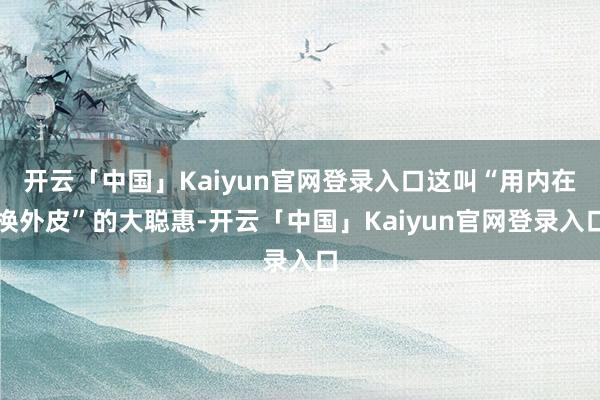 开云「中国」Kaiyun官网登录入口这叫“用内在换外皮”的大聪惠-开云「中国」Kaiyun官网登录入口