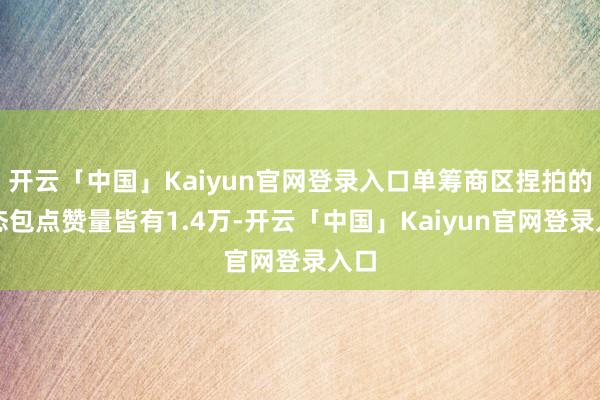 开云「中国」Kaiyun官网登录入口单筹商区捏拍的情态包点赞量皆有1.4万-开云「中国」Kaiyun官网登录入口