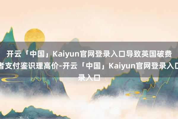 开云「中国」Kaiyun官网登录入口导致英国破费者支付鉴识理高价-开云「中国」Kaiyun官网登录入口