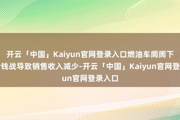 开云「中国」Kaiyun官网登录入口燃油车阛阓下滑和价钱战导致销售收入减少-开云「中国」Kaiyun官网登录入口