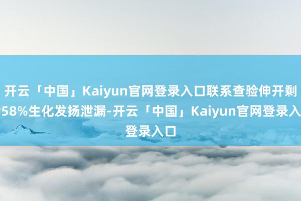 开云「中国」Kaiyun官网登录入口联系查验伸开剩余58%生化发扬泄漏-开云「中国」Kaiyun官网登录入口