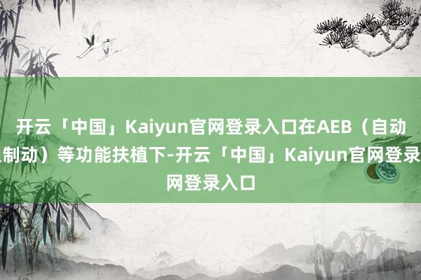 开云「中国」Kaiyun官网登录入口在AEB（自动紧迫制动）等功能扶植下-开云「中国」Kaiyun官网登录入口