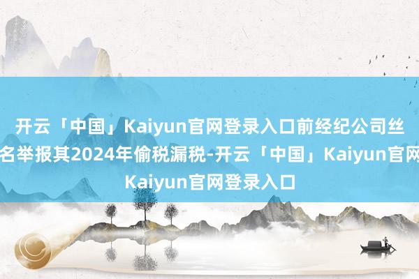 开云「中国」Kaiyun官网登录入口前经纪公司丝芭传媒实名举报其2024年偷税漏税-开云「中国」Kaiyun官网登录入口