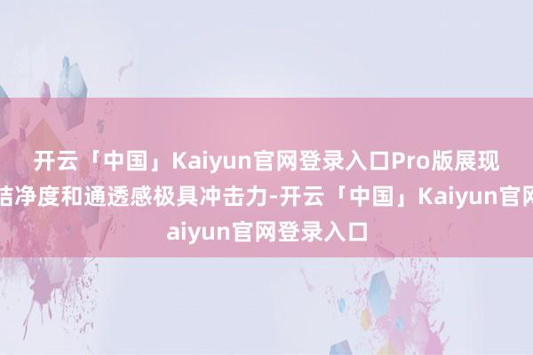 开云「中国」Kaiyun官网登录入口Pro版展现出的画面结净度和通透感极具冲击力-开云「中国」Kaiyun官网登录入口