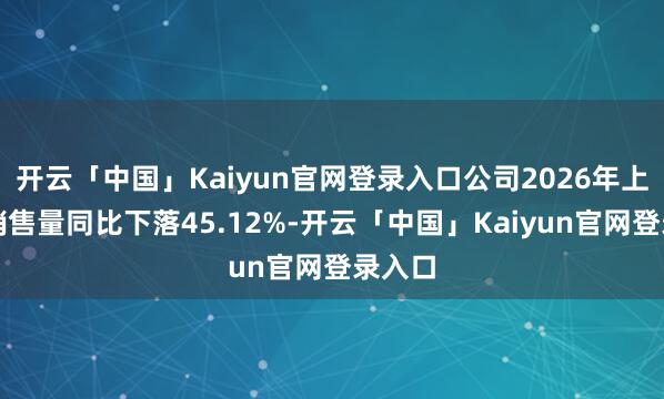 开云「中国」Kaiyun官网登录入口公司2026年上半年销售量同比下落45.12%-开云「中国」Kaiyun官网登录入口