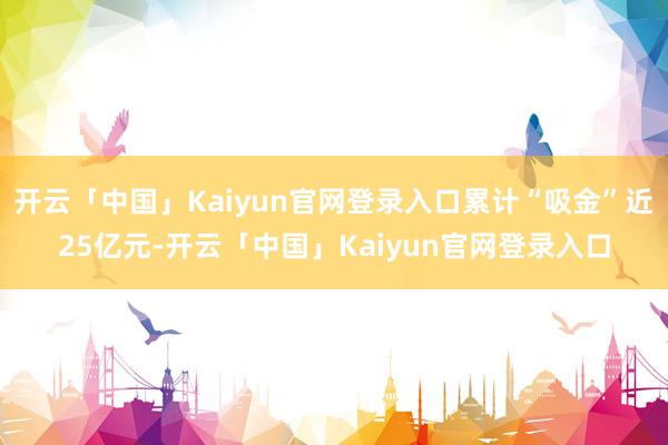 开云「中国」Kaiyun官网登录入口累计“吸金”近25亿元-开云「中国」Kaiyun官网登录入口